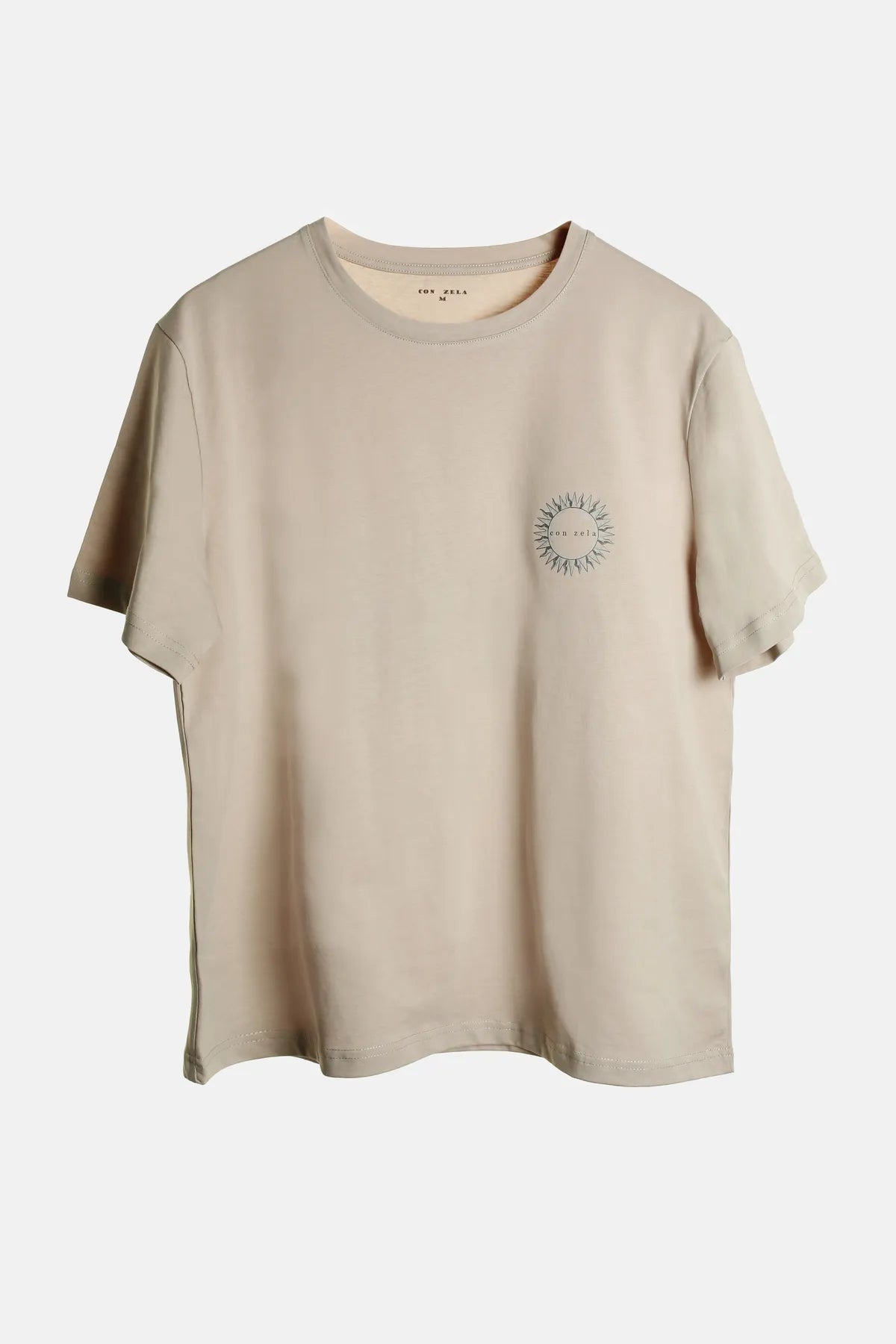 Con Zela Vulpecula Printed Unisex Oversized Beige T-shirt